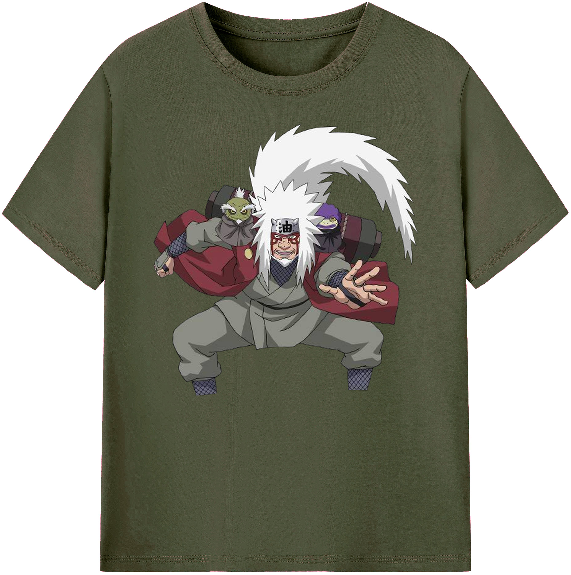 （画像用） NARUTO -ナルト- 自来也（じらいや） Jiraiya 綿100％ メンズ半袖Tシャツ｜肌触りやわらか＆通気性